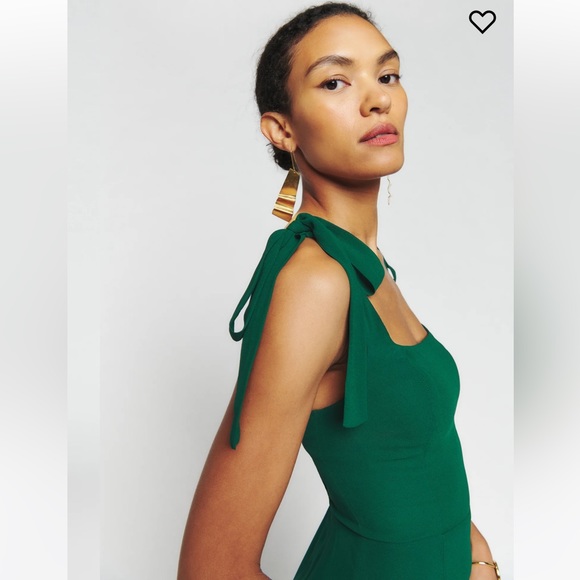 Reformation Twilight Dress in Emerald - Picture 3 of 7